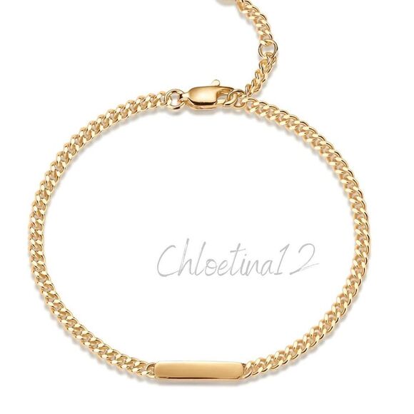 14k Gold Plated Cuban Chain Link Bracelet - Picture 1 of 6